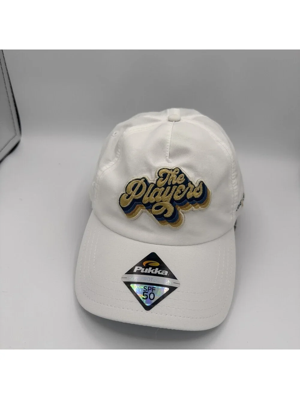 Pukka The Players White SPF 50 Golf Hat Cap Adjustable Performance Strapback Sun